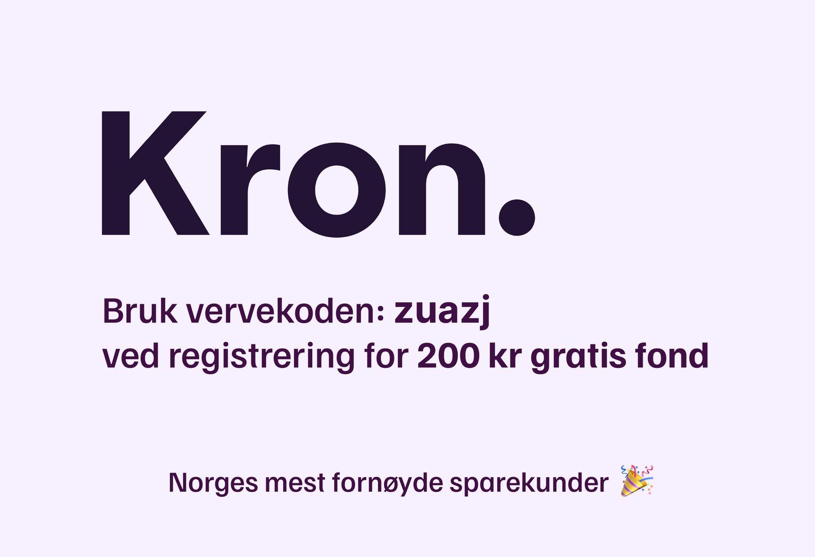 Illustrasjon av Kron logoen og vervekoden: zuazj